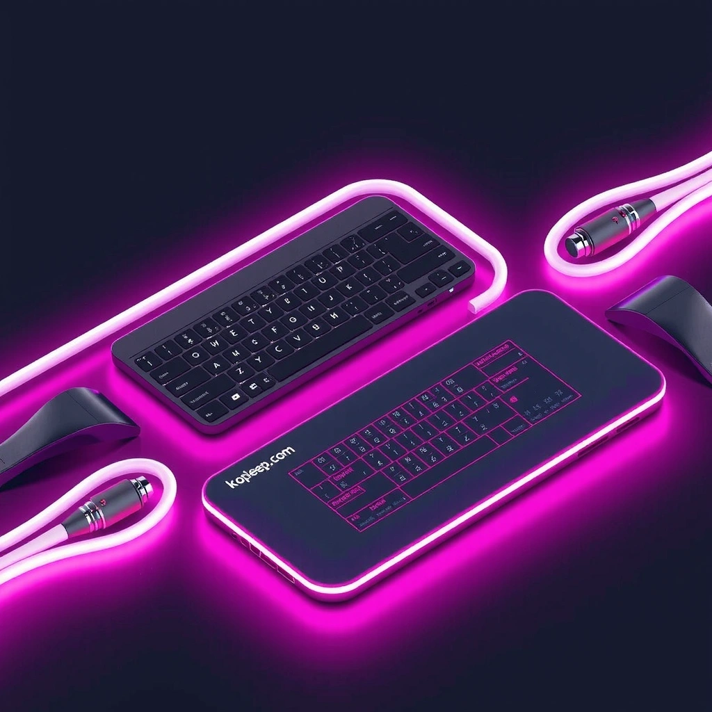 Abstract neon data streams